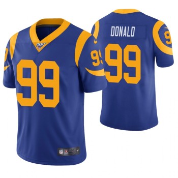 Men's Los Angeles Rams #99 Aaron Donald Blue 2019 100th Season Vapor Untouchable Limited Stitched NFL Jersey Men's Los Angeles Rams #99 Aaron Donald Blue 2019 100th Season Vapor Untouchable Limited Stitched NFL Jersey