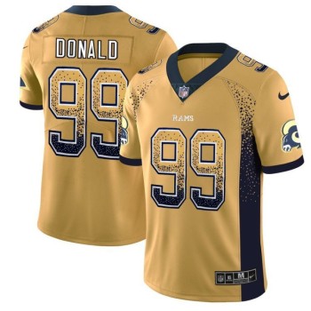 Men's Los Angeles Rams #99 Aaron Donald Gold Drift Fashion Color Rush Limited Stitched NFL Jersey Men's Los Angeles Rams #99 Aaron Donald Gold Drift Fashion Color Rush Limited Stitched NFL Jersey