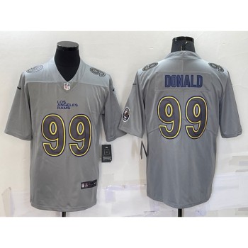 Men's Los Angeles Rams #99 Aaron Donald Grey With Patch Atmosphere Fashion Stitched Jersey Men's Los Angeles Rams #99 Aaron Donald Grey With Patch Atmosphere Fashion Stitched Jersey