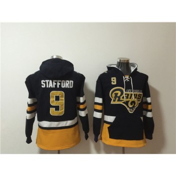 Men's Los Angeles Rams #9 Matthew Stafford Black Ageless Must-Have Lace-Up Pullover Hoodie Men's Los Angeles Rams #9 Matthew Stafford Black Ageless Must-Have Lace-Up Pullover Hoodie