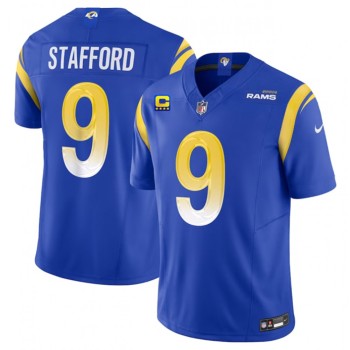 Men's Los Angeles Rams #9 Matthew Stafford Blue 2023 F.U.S.E. With 4-Star C Patch Vapor Untouchable Limited Stitched Football Jersey Men's Los Angeles Rams #9 Matthew Stafford Blue 2023 F.U.S.E. With 4-Star C Patch Vapor Untouchable Limited Stitched Football Jersey