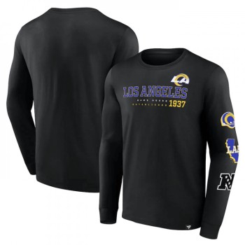 Men's Los Angeles Rams Black Go the Distance Long Sleeve T-Shirt Men's Los Angeles Rams Black Go the Distance Long Sleeve T-Shirt