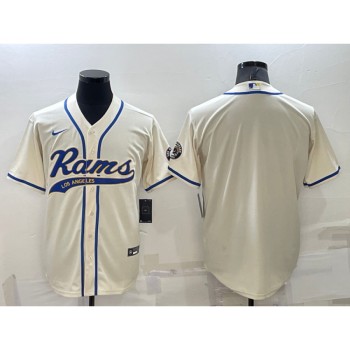 Men's Los Angeles Rams Blank Bone Cool Base Stitched Baseball Jersey Men's Los Angeles Rams Blank Bone Cool Base Stitched Baseball Jersey