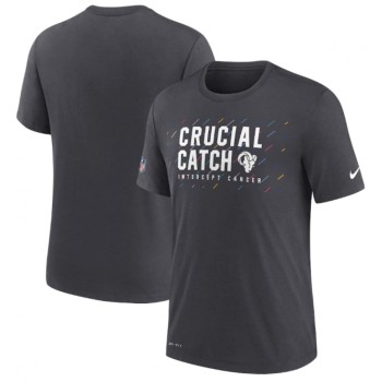 Men's Los Angeles Rams Charcoal 2021 Crucial Catch Performance T-Shirt Men's Los Angeles Rams Charcoal 2021 Crucial Catch Performance T-Shirt