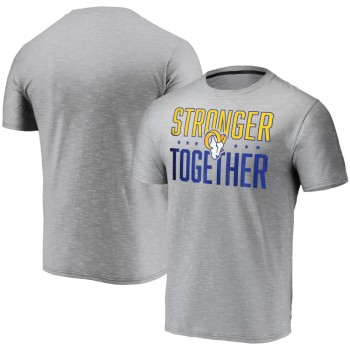 Men's Los Angeles Rams Grey Stronger Together T-Shirt Men's Los Angeles Rams Grey Stronger Together T-Shirt