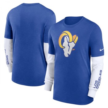 Men's Los Angeles Rams Heather Blue Slub Fashion Long Sleeve T-Shirt Men's Los Angeles Rams Heather Blue Slub Fashion Long Sleeve T-Shirt