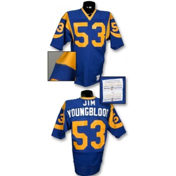 Men's Los Angeles Rams Late '70s #53 Jim Youngblood Blue With Full Name Stitched Jersey Men's Los Angeles Rams Late '70s #53 Jim Youngblood Blue With Full Name Stitched Jersey