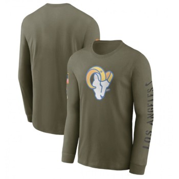 Men's Los Angeles Rams Olive 2022 Salute to Service Long Sleeve T-Shirt Men's Los Angeles Rams Olive 2022 Salute to Service Long Sleeve T-Shirt