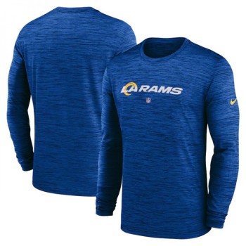 Men's Los Angeles Rams Royal Sideline Team Velocity Performance Long Sleeve T-Shirt Men's Los Angeles Rams Royal Sideline Team Velocity Performance Long Sleeve T-Shirt