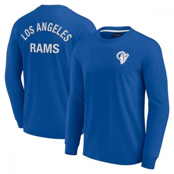 Men's Los Angeles Rams Royal Signature Unisex Super Soft Long Sleeve T-Shirt Men's Los Angeles Rams Royal Signature Unisex Super Soft Long Sleeve T-Shirt