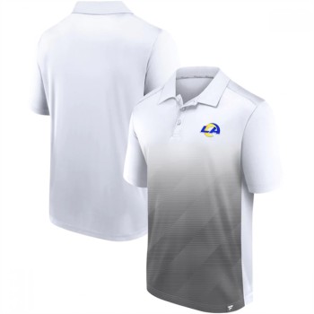 Men's Los Angeles Rams White/Grey Iconic Parameter Sublimated Polo Men's Los Angeles Rams White/Grey Iconic Parameter Sublimated Polo