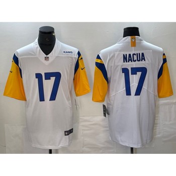 Men's Los Angeles Rams #17 Puka Nacua White Vapor Untouchable Limited Stitched Jersey Men's Los Angeles Rams #17 Puka Nacua White Vapor Untouchable Limited Stitched Jersey