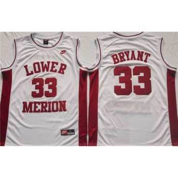 Men's Lower Merion #33 Kobe Bryant White Stitched Jersey Men's Lower Merion #33 Kobe Bryant White Stitched Jersey