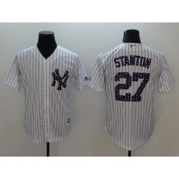 Men's MLB New York Yankees #27 Giancarlo Stanton White 2018 Stars & Stripes Cool Base Jersey Men's MLB New York Yankees #27 Giancarlo Stanton White 2018 Stars & Stripes Cool Base Jersey