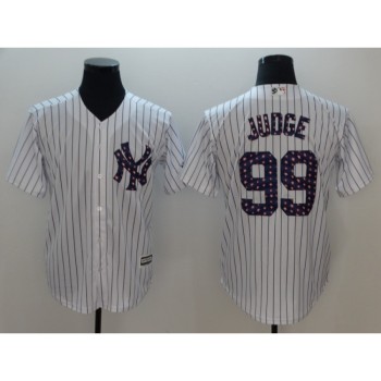 Men's MLB New York Yankees #99 Aaron Judge White 2018 Stars & Stripes Cool Base Stitched Jersey Men's MLB New York Yankees #99 Aaron Judge White 2018 Stars & Stripes Cool Base Stitched Jersey