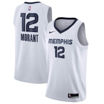 Men's Memphis Grizzlies #12 Ja Morant White Stitched Jersey Men's Memphis Grizzlies #12 Ja Morant White Stitched Jersey
