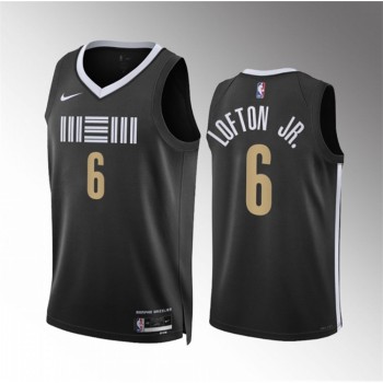 Men's Memphis Grizzlies #6 Kenneth Lofton Jr. Black 2023/24 City Edition Stitched Jersey Men's Memphis Grizzlies #6 Kenneth Lofton Jr. Black 2023/24 City Edition Stitched Jersey