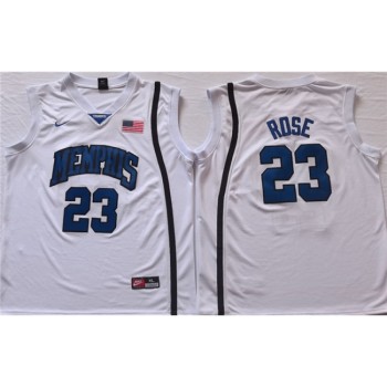 Men's Memphis Tigers #23 Derrick Rose White Stitched Jersey Men's Memphis Tigers #23 Derrick Rose White Stitched Jersey