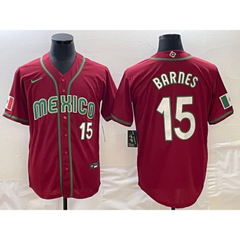 Men's Mexico Baseball #15 Austin Barnes 2023 Red World Baseball Classic Stitched Jersey Men's Mexico Baseball #15 Austin Barnes 2023 Red World Baseball Classic Stitched Jersey