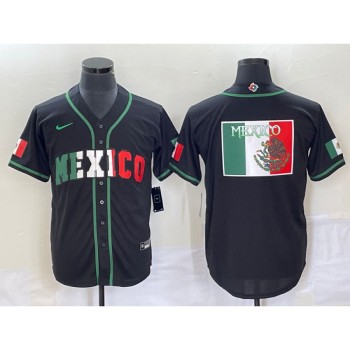Men's Mexico Baseball 2023 Black World Baseball Classic Team Big Logo Stitched Jersey Men's Mexico Baseball 2023 Black World Baseball Classic Team Big Logo Stitched Jersey