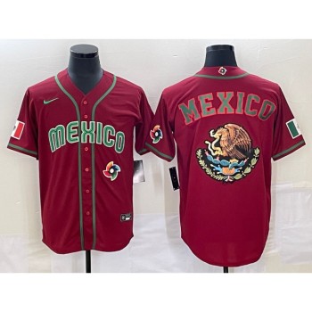 Men's Mexico Baseball 2023 Red Team Big Logo World Baseball Classic Stitched Jersey Men's Mexico Baseball 2023 Red Team Big Logo World Baseball Classic Stitched Jersey