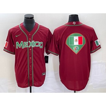 Men's Mexico Baseball 2023 Red World Baseball Classic Team Big Logo Stitched Jersey Men's Mexico Baseball 2023 Red World Baseball Classic Team Big Logo Stitched Jersey