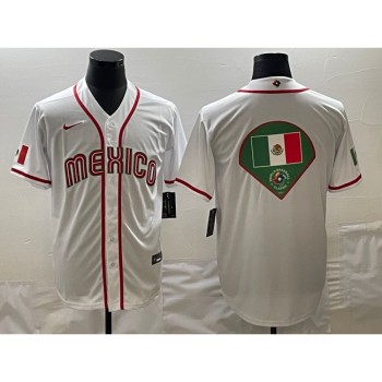 Men's Mexico Baseball 2023 White World Baseball Big Logo Classic Stitched Jersey Men's Mexico Baseball 2023 White World Baseball Big Logo Classic Stitched Jersey