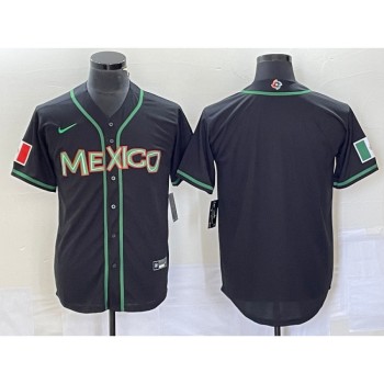 Men's Mexico Baseball Blank 2023 Black World Baseball Classic Stitched Jersey Men's Mexico Baseball Blank 2023 Black World Baseball Classic Stitched Jersey