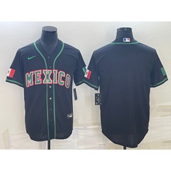 Men's Mexico Baseball Blank 2023 Black World Baseball Classic Stitched Jersey Men's Mexico Baseball Blank 2023 Black World Baseball Classic Stitched Jersey