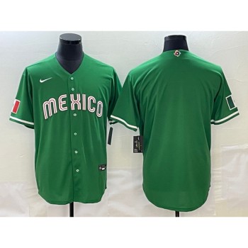 Men's Mexico Baseball Blank 2023 Green World Baseball Classic Stitched Jersey Men's Mexico Baseball Blank 2023 Green World Baseball Classic Stitched Jersey