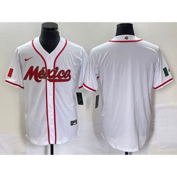 Men's Mexico Baseball Blank 2023 White World Baseball Classic Stitched Jersey Men's Mexico Baseball Blank 2023 White World Baseball Classic Stitched Jersey
