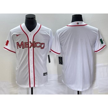 Men's Mexico Baseball Blank 2023 White World Baseball Classic Stitched Jersey Men's Mexico Baseball Blank 2023 White World Baseball Classic Stitched Jersey