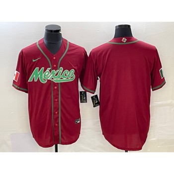 Men's Mexico Baseball Blank Red 2023 World Baseball Classic Stitched Jersey Men's Mexico Baseball Blank Red 2023 World Baseball Classic Stitched Jersey