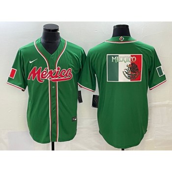 Men's Mexico Baseball Green 2023 World Baseball Classic Team Big Logo Stitched Jersey Men's Mexico Baseball Green 2023 World Baseball Classic Team Big Logo Stitched Jersey