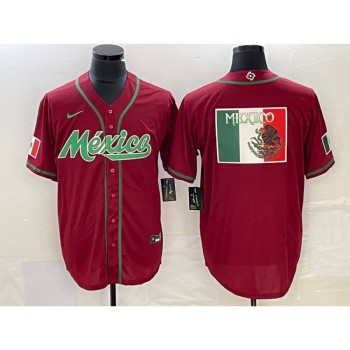 Men's Mexico Baseball Red 2023 World Baseball Classic Team Big Logo Stitched Jersey Men's Mexico Baseball Red 2023 World Baseball Classic Team Big Logo Stitched Jersey
