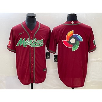 Men's Mexico Baseball Red 2023 World Baseball Classic Team Big Logo Stitched Jersey Men's Mexico Baseball Red 2023 World Baseball Classic Team Big Logo Stitched Jersey