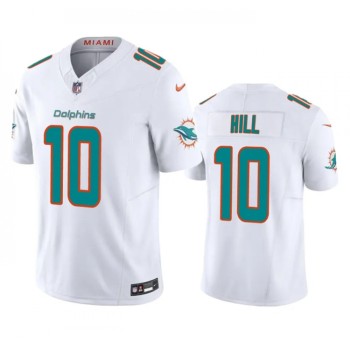Men's Miami Dolphins #10 Tyreek Hill White 2023 F.U.S.E Vapor Limited Stitched Football Jersey Men's Miami Dolphins #10 Tyreek Hill White 2023 F.U.S.E Vapor Limited Stitched Football Jersey