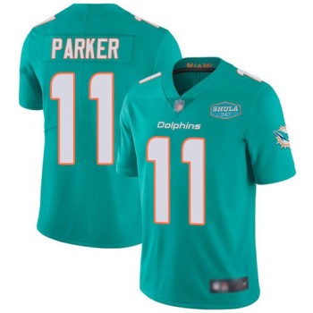 Men's Miami Dolphins #11 DeVante Parker Aqua With 347 Shula Patch 2020 Vapor Untouchable Limited Stitched NFL Jersey Men's Miami Dolphins #11 DeVante Parker Aqua With 347 Shula Patch 2020 Vapor Untouchable Limited Stitched NFL Jersey