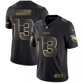 Men's Miami Dolphins #13 Dan Marino 2019 Black Gold Edition Stitched NFL Jersey Men's Miami Dolphins #13 Dan Marino 2019 Black Gold Edition Stitched NFL Jersey