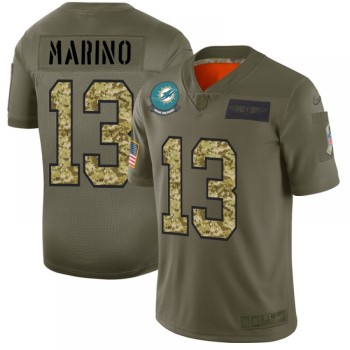 Men's Miami Dolphins #13 Dan Marino 2019 Olive/Camo Salute To Service Limited Stitched NFL Jersey Men's Miami Dolphins #13 Dan Marino 2019 Olive/Camo Salute To Service Limited Stitched NFL Jersey