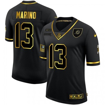 Men's Miami Dolphins #13 Dan Marino 2020 Black/Gold Salute To Service Limited Stitched Jersey Men's Miami Dolphins #13 Dan Marino 2020 Black/Gold Salute To Service Limited Stitched Jersey