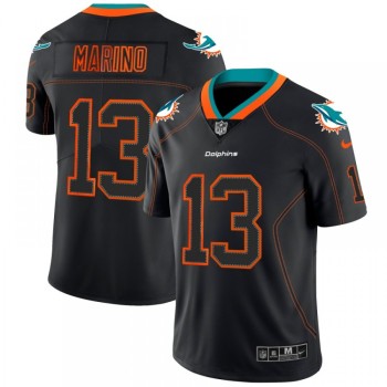 Men's Miami Dolphins #13 Dan Marino Black 2018 Lights Out Color Rush NFL Limited Stitched  Jersey Men's Miami Dolphins #13 Dan Marino Black 2018 Lights Out Color Rush NFL Limited Stitched  Jersey