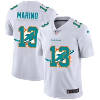 Men's Miami Dolphins #13 Dan Marino White Shadow Logo Limited Stitched Jersey Men's Miami Dolphins #13 Dan Marino White Shadow Logo Limited Stitched Jersey