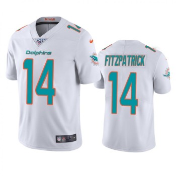 Men's Miami Dolphins #14 Ryan Fitzpatrick 2019 White 100th Season Vapor Untouchable Stitched NFL Jersey Men's Miami Dolphins #14 Ryan Fitzpatrick 2019 White 100th Season Vapor Untouchable Stitched NFL Jersey