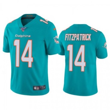 Men's Miami Dolphins #14 Ryan Fitzpatrick Aqua 2019 100th Season Vapor Untouchable Limited Stitched NFL Jersey Men's Miami Dolphins #14 Ryan Fitzpatrick Aqua 2019 100th Season Vapor Untouchable Limited Stitched NFL Jersey
