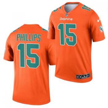 Men's Miami Dolphins #15 Jaelan Phillips 2021 Orange Inverted Legend Stitched Football Jersey Men's Miami Dolphins #15 Jaelan Phillips 2021 Orange Inverted Legend Stitched Football Jersey