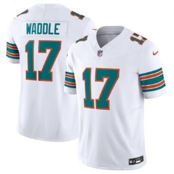 Men's Miami Dolphins #17 Jaylen Waddle White 2023 F.U.S.E Alternate Vapor Limited Stitched Football Jersey Men's Miami Dolphins #17 Jaylen Waddle White 2023 F.U.S.E Alternate Vapor Limited Stitched Football Jersey
