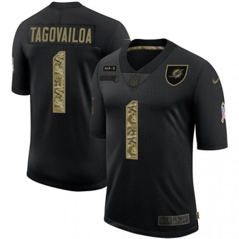 Men's Miami Dolphins #1 Tua Tagovailoa 2020 Black Camo Salute To Service Limited Stitched Jersey Men's Miami Dolphins #1 Tua Tagovailoa 2020 Black Camo Salute To Service Limited Stitched Jersey