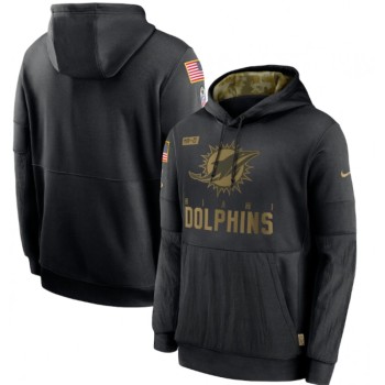 Men's Miami Dolphins 2020 Black Salute to Service Sideline Performance Pullover Hoodie Men's Miami Dolphins 2020 Black Salute to Service Sideline Performance Pullover Hoodie