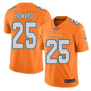 Men's Miami Dolphins #25 Xavien Howard Orange Vapor Untouchable NFL Limited Stitched Jersey Men's Miami Dolphins #25 Xavien Howard Orange Vapor Untouchable NFL Limited Stitched Jersey